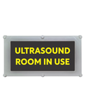 Backlit LED Warning Sign, Black with Yellow Text, Ceiling/Wall mount