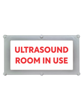 Backlit LED Warning Sign, Red Text on White, Ceiling/Wall mount