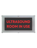 Backlit LED Warning Sign, Black with Red Text, Ceiling/Wall mount