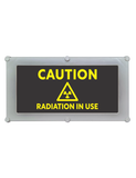 Backlit LED Warning Sign, Black with Yellow Text, Ceiling/Wall mount