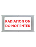 Backlit LED Warning Sign, Red Text on White, Ceiling/Wall mount