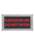 Backlit LED Warning Sign, Black with Red Text, Ceiling/Wall mount