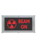 Backlit LED Warning Sign, Black with Red Text, Ceiling/Wall mount