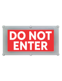 Backlit LED Warning Sign, Red with White Text, Ceiling/Wall mount