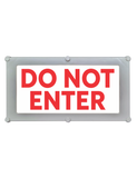 Backlit LED Warning Sign, Red Text on White, Ceiling/Wall mount