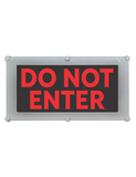 Backlit LED Warning Sign, Black with Red Text, Ceiling/Wall mount