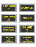 Backlit LED Warning Sign, Black with Yellow Text, Ceiling/Wall mount