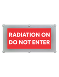 Backlit LED Warning Sign, Red with White Text, Ceiling/Wall mount, 240VAC